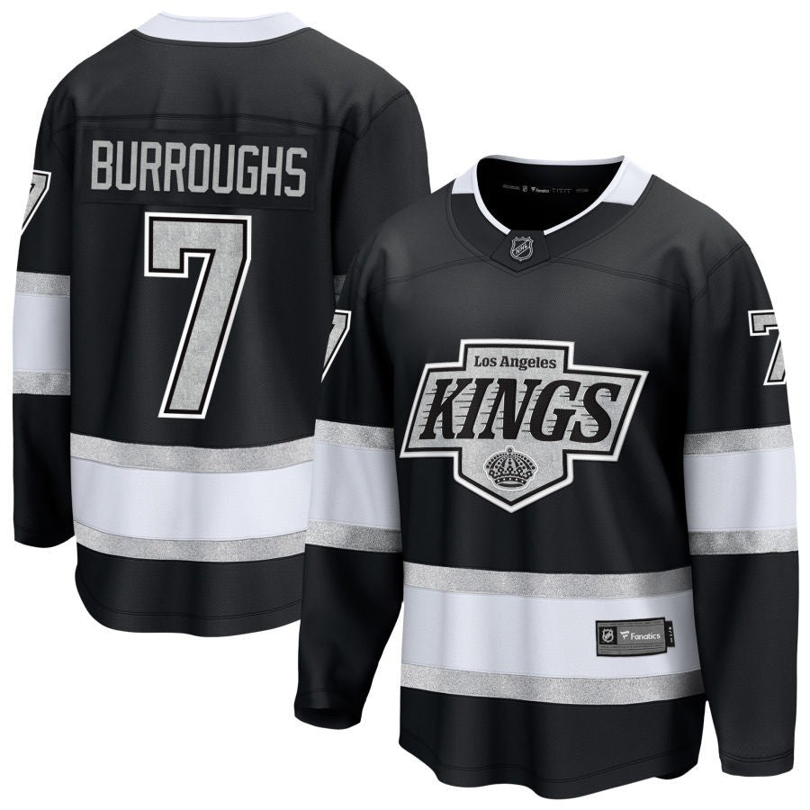 Kyle Burroughs Los Angeles Kings 2025 Home Breakaway Jersey - Black 1 Kyle Burroughs Los Angeles Kings 2025 Home Breakaway Jersey - Black
