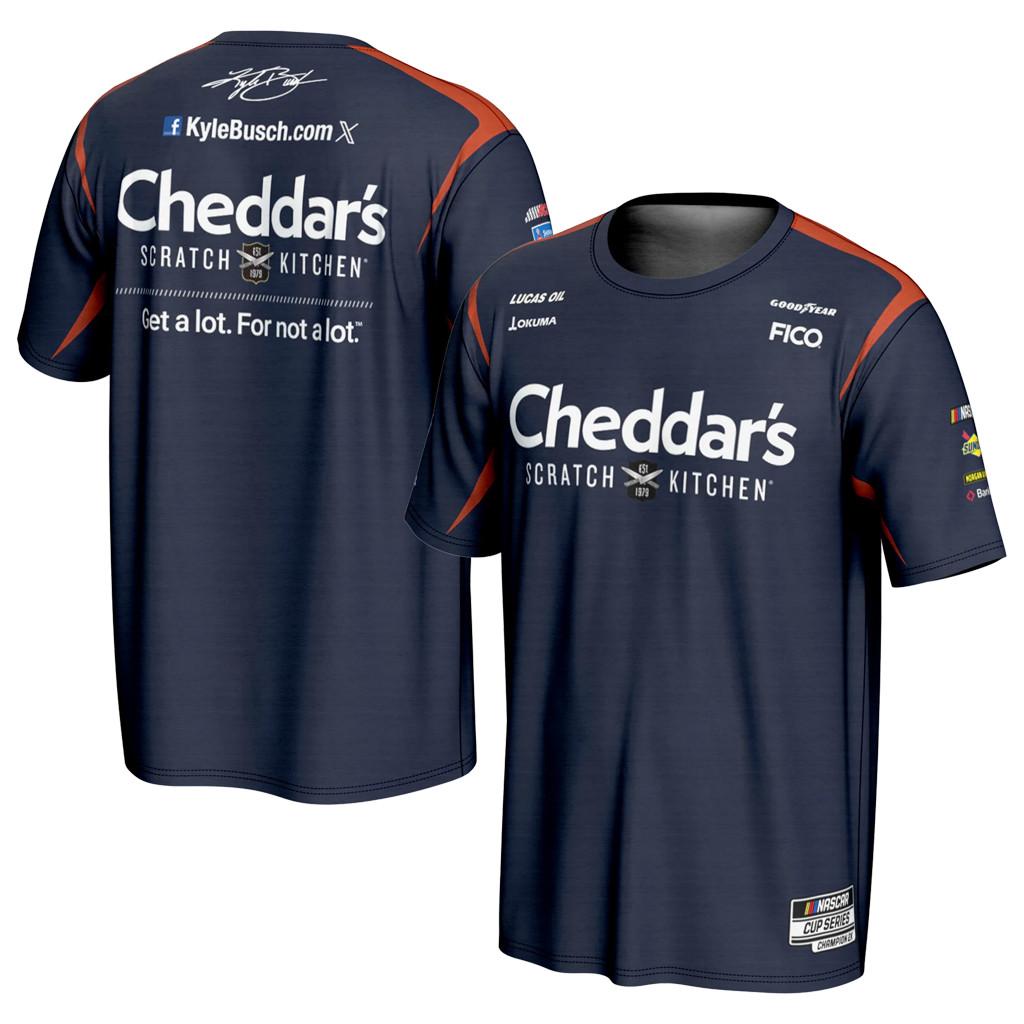 Kyle Busch Merch 2026 Kyle Busch Cheddar's Uniform Jersey T-Shirt Father's Day Gifts