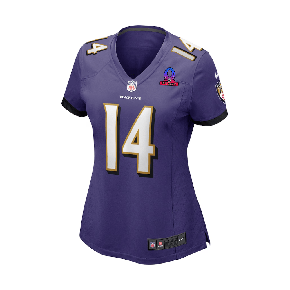 Kyle Hamilton Baltimore Ravens 2025 Pro Bowl Patch Game Jersey - Purple - Image 3