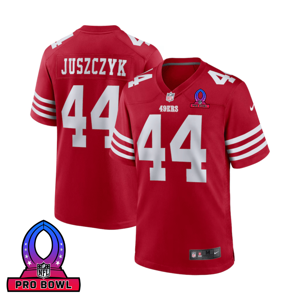 Kyle Juszczyk San Francisco ers 2025 Pro Bowl Patch Game Men Jersey - Scarlet