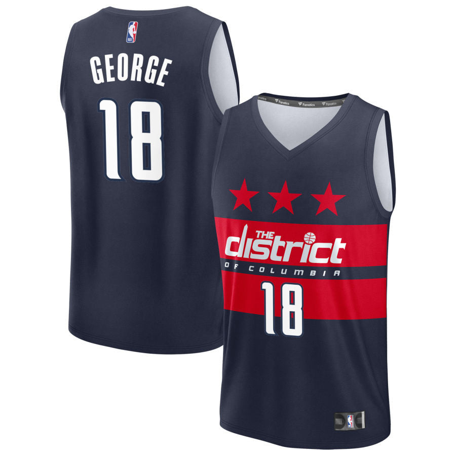 Kyshawn George Washington Wizards 2025 Fast Break Statement Edition Jersey - Navy