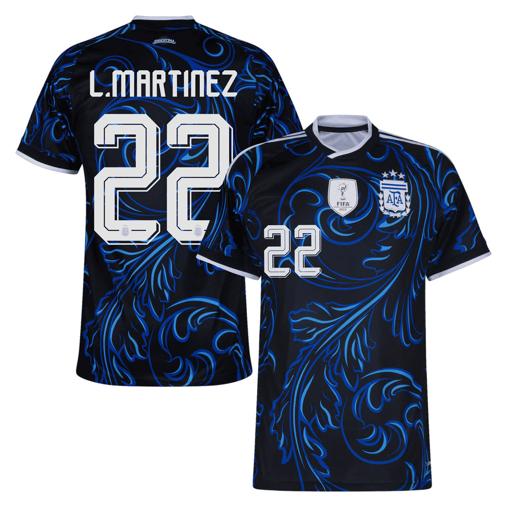 L Martinez #22 Argentina Away Jersey Argentina World Cup 2026 Merch Football Fan Apparel Men's