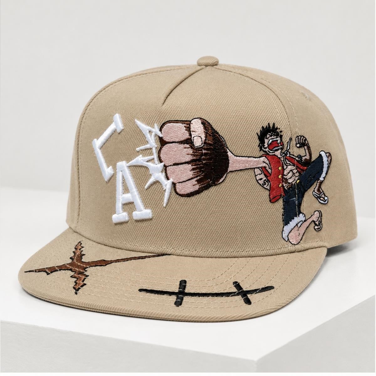 LA Dodgers Luffy One Piece 2026 Snapback Hat Embroidered Dodgers Merch Son Gifts