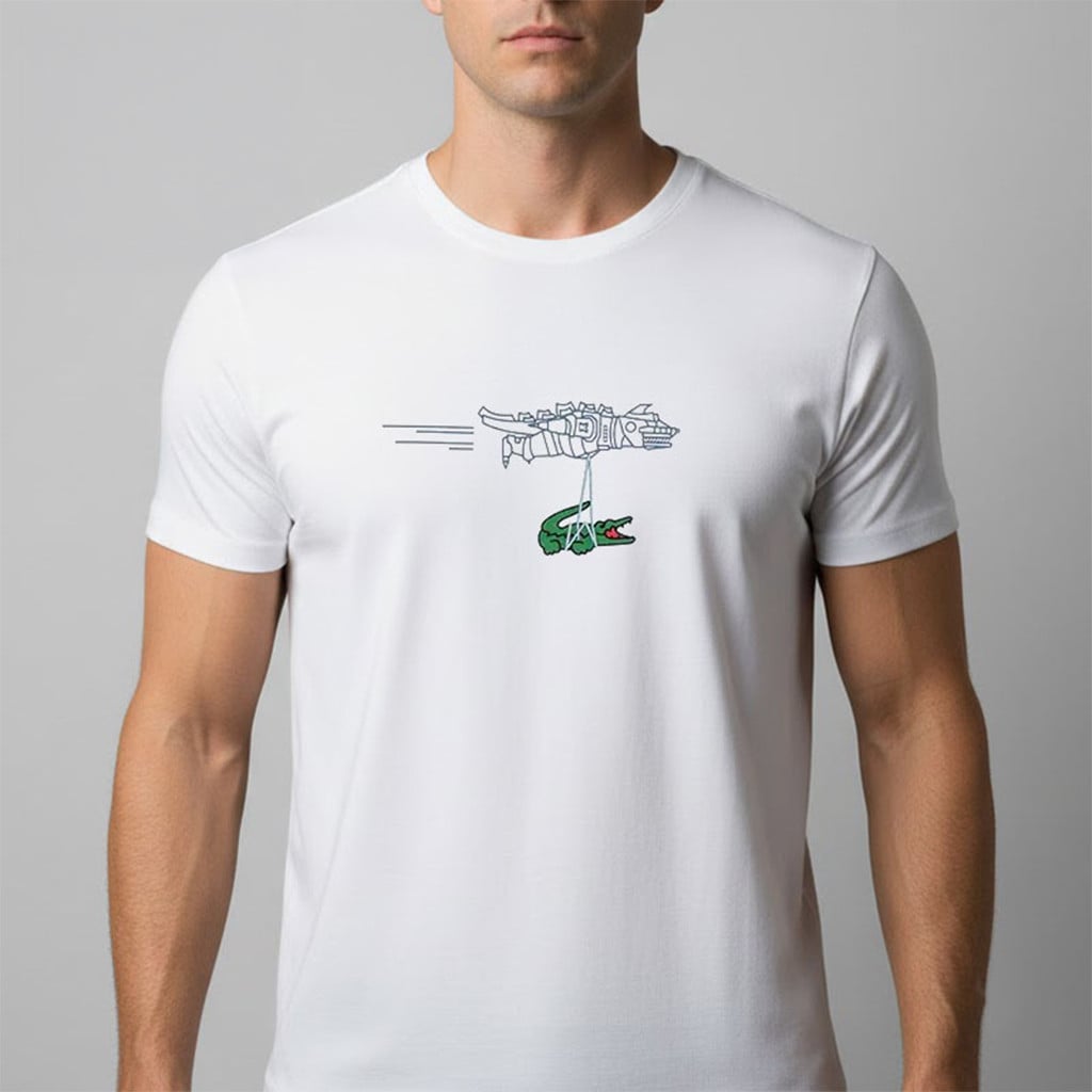 Lacoste x Godzilla 2026 Mechagodzilla White T-Shirt Gifts For BFF