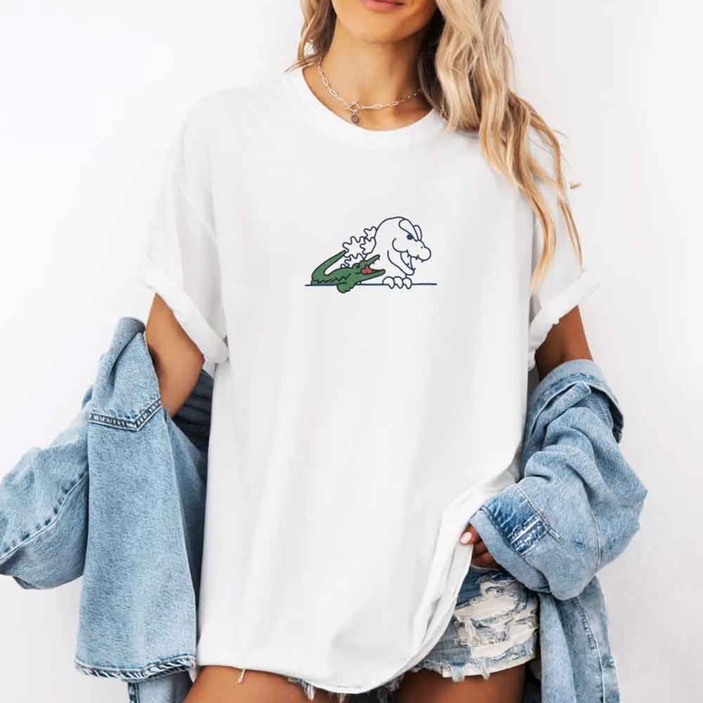 Lacoste X Godzilla Collaboration T-Shirt Birthday Gifts For Sisters