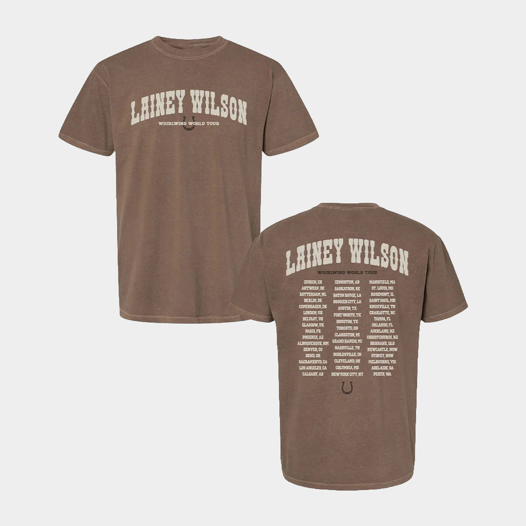 Lainey Wilson Merch 2026 Whirlwind World Tour T-Shirt Cool Gifts For Music Lovers