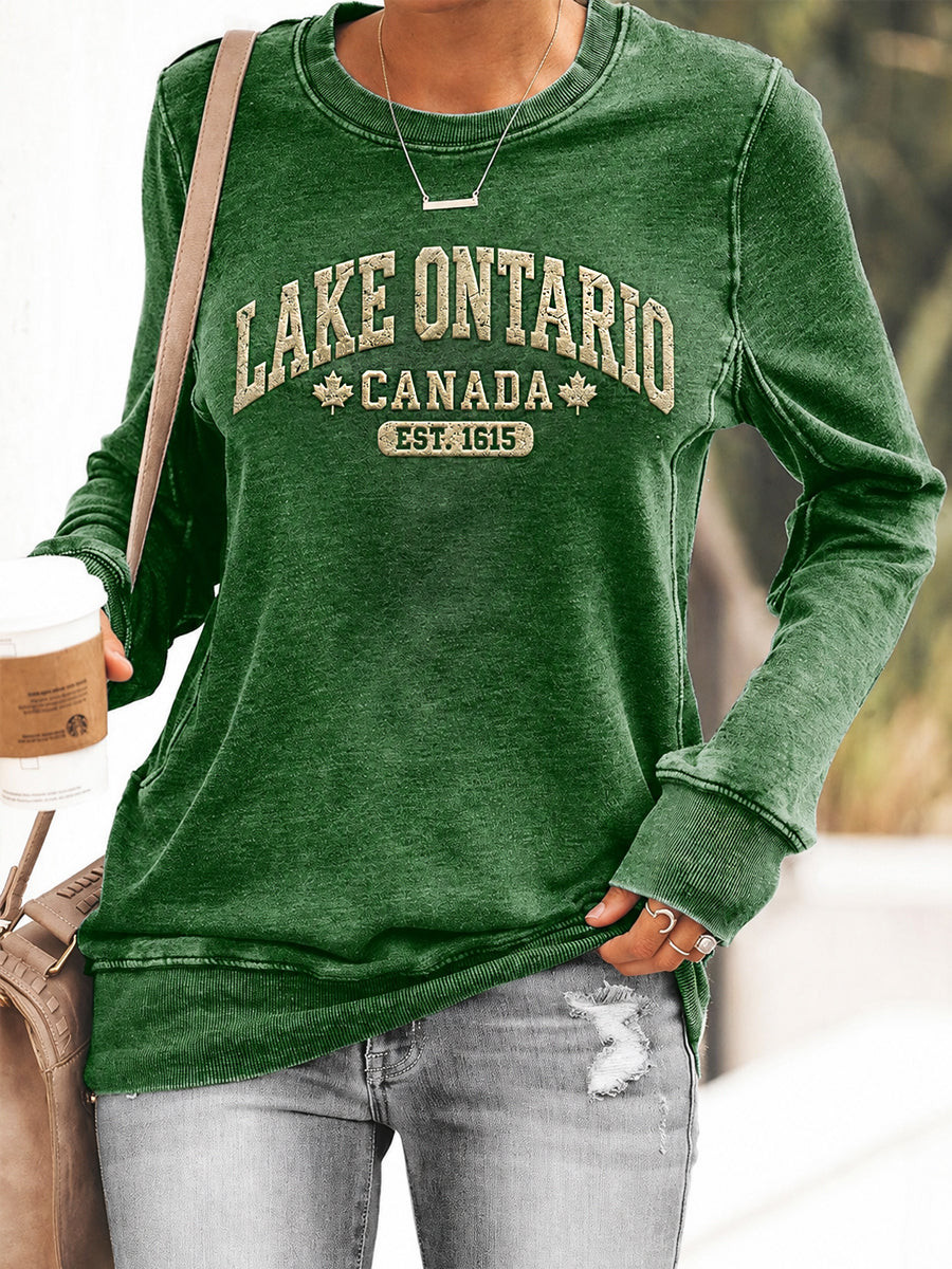 Lake Ontario Always And Forever Sweatshirt Est 1615 Canada Lake Life Crewneck Vacation Gifts