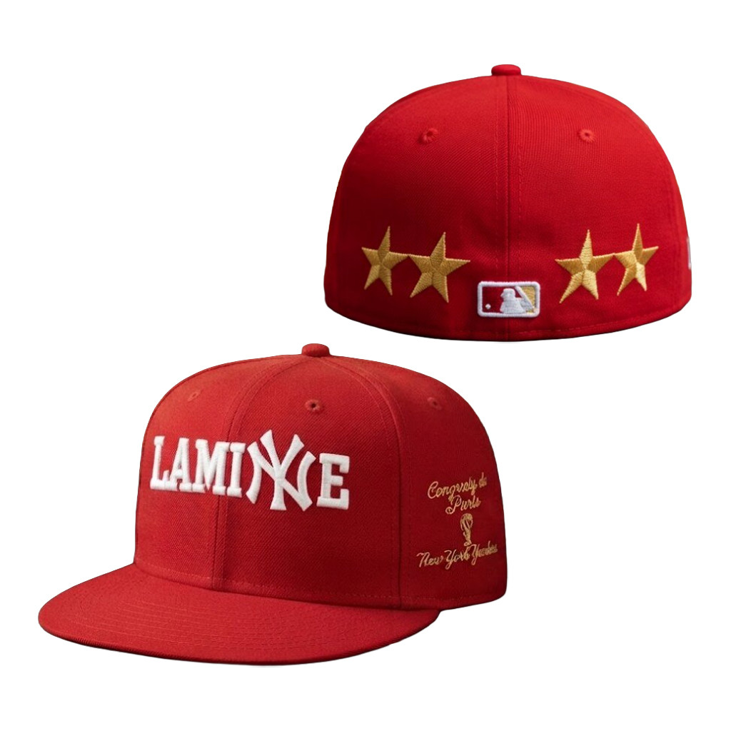 Lamine Yamal New York Yankees Red Snapback Hat Embroidered Spain World Cup Champion Merch 2026