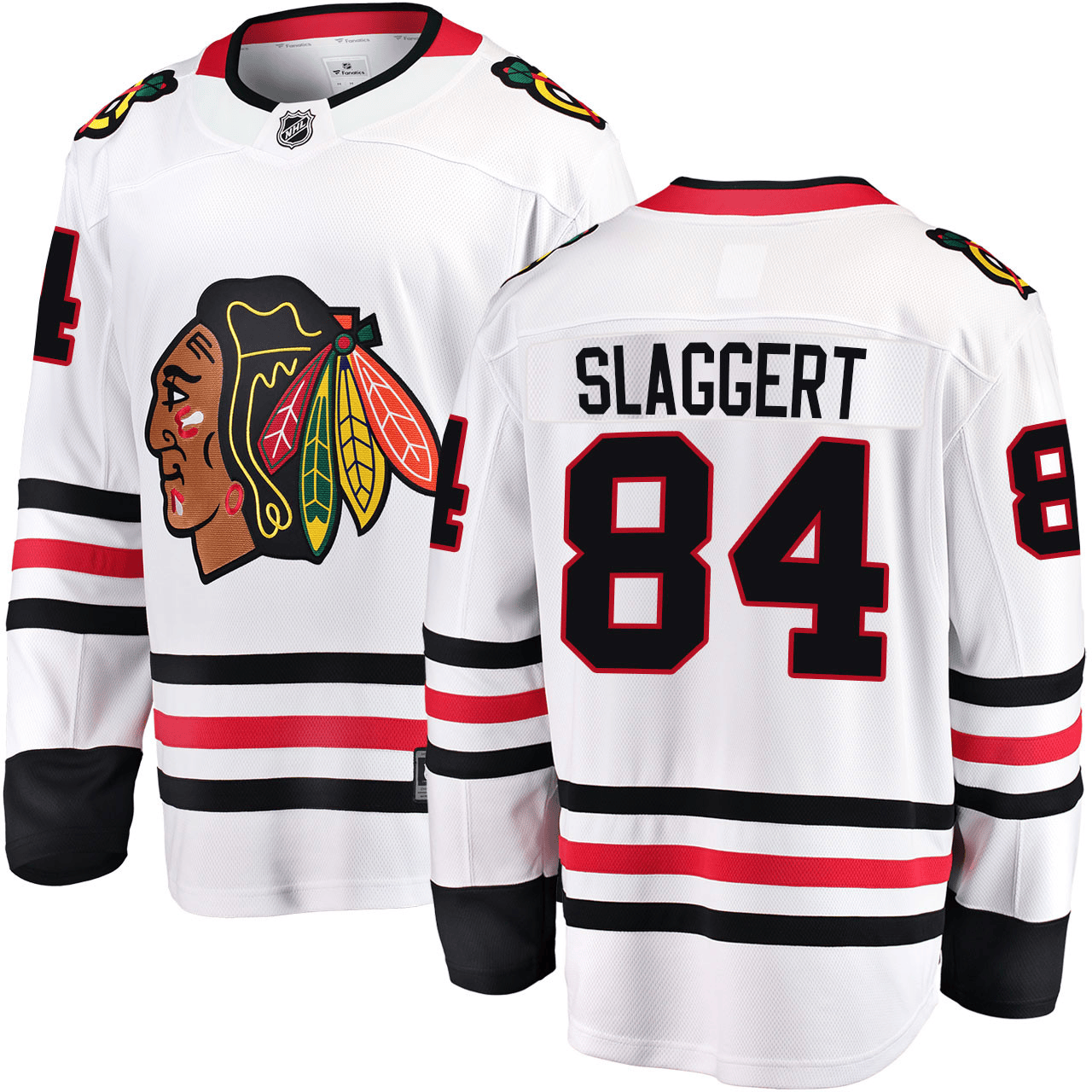 Landon Slaggert Chicago Blackhawks 2025 Road Breakaway White Jersey