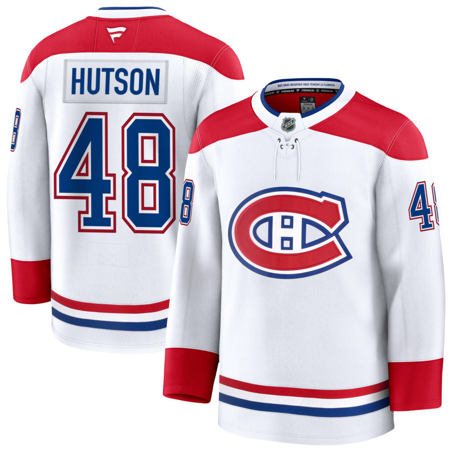 Lane Hutson Montreal Canadiens 2025 Away Jersey - White 1 Lane Hutson Montreal Canadiens 2025 Away Jersey - White