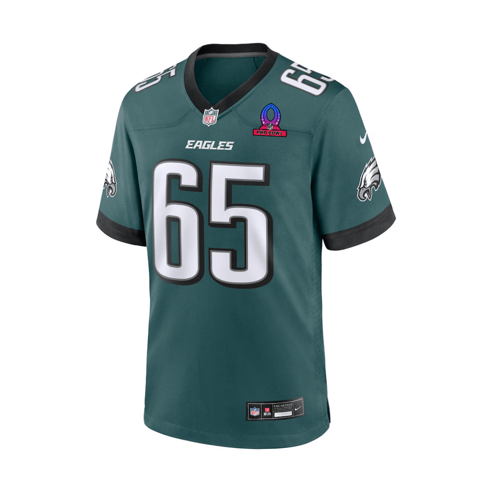 Lane Johnson Philadelphia Eagles 2025 Pro Bowl Patch Game Men Jersey - Midnight Green - Image 2