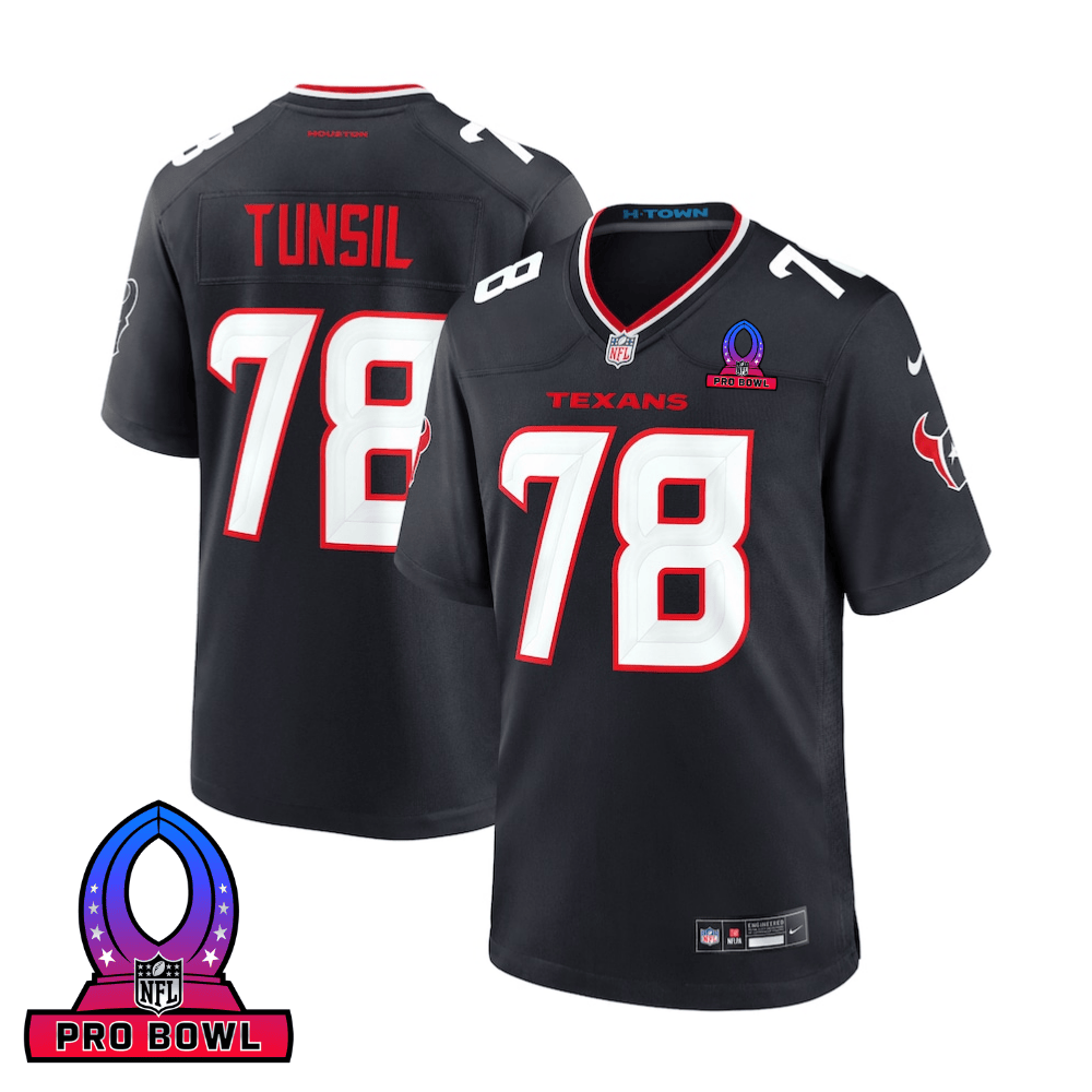 Laremy Tunsil Houston Texans 2025 Pro Bowl Patch Game Men Jersey - Navy