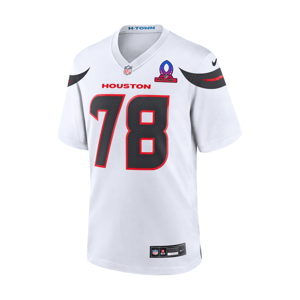 Laremy Tunsil Houston Texans 2025 Pro Bowl Patch Game Men Jersey - White - Image 2
