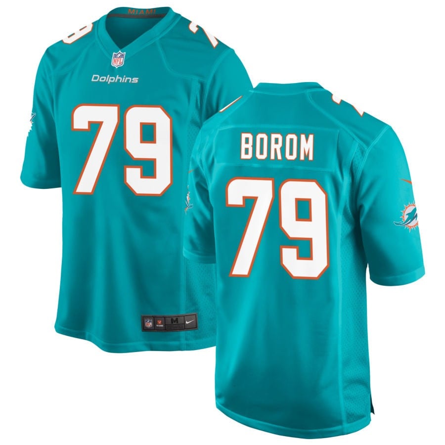 Larry Borom Miami Dolphins 2025 Game Jersey - Aqua