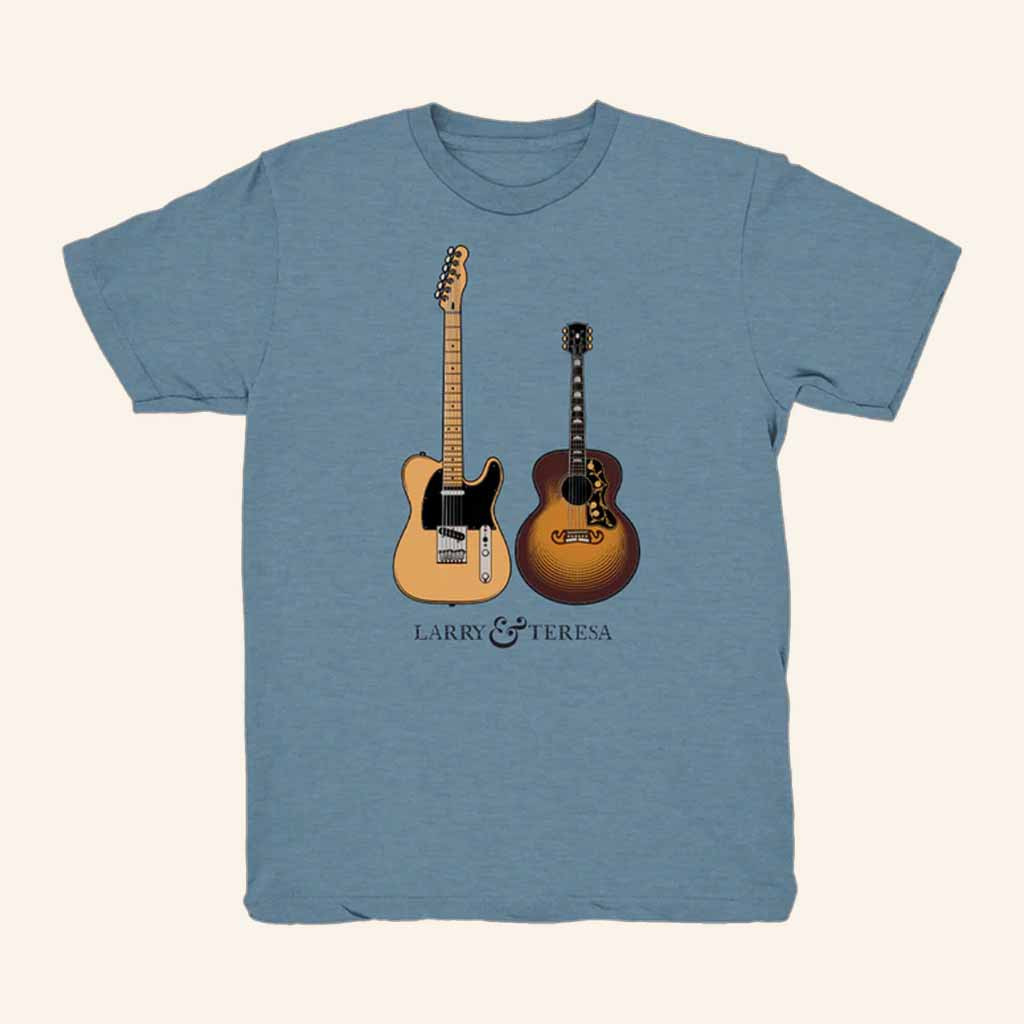 Larry Campbell And Teresa Williams Merch Guitar Blue T-Shirt Best Birthday Gift For Him