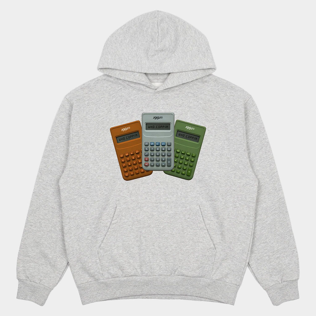 Larry June Merch 2026 3 Calculators Hoodie Grey Gifts For Rapper Fans