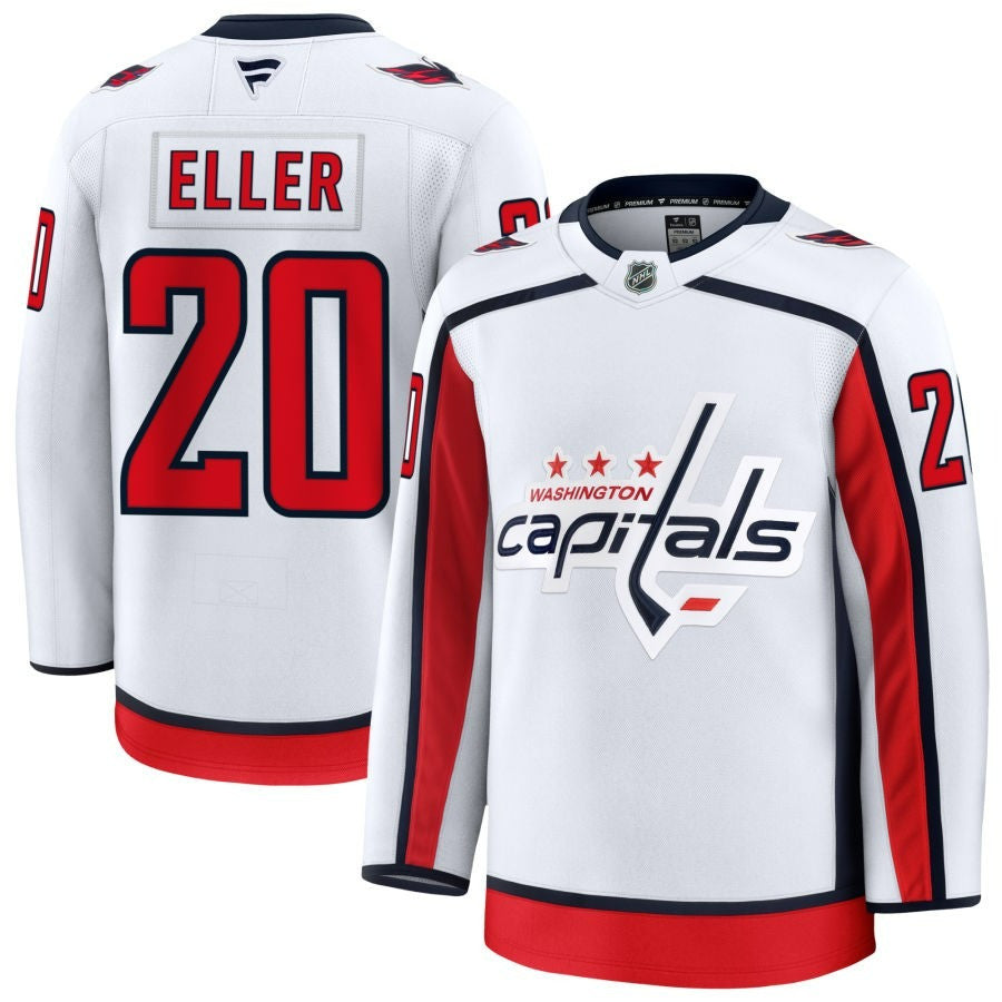 Lars Eller Washington Capitals 2025 Away Premium Jersey - White 1 Lars Eller Washington Capitals 2025 Away Premium Jersey - White