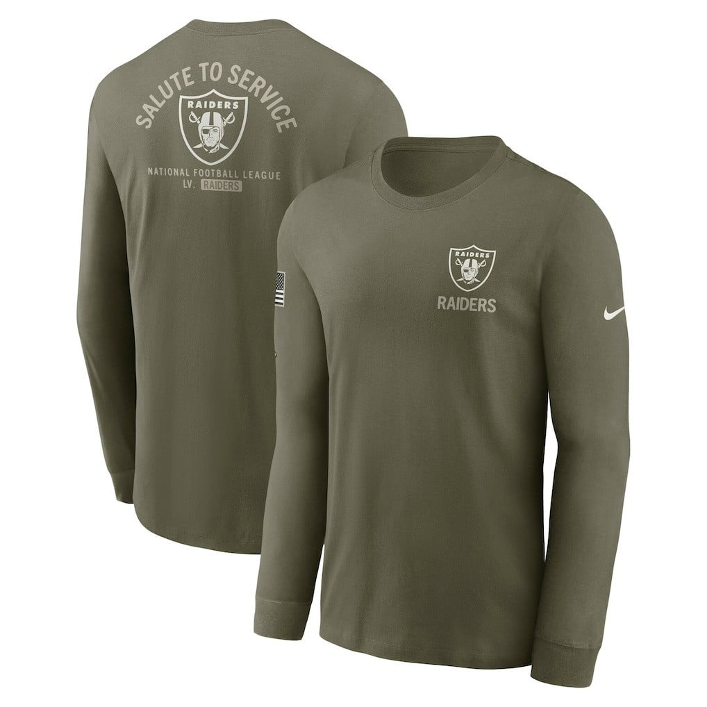 Las Vegas Raiders 2025 Salute to Service Sideline Long Sleeve T-Shirt - Olive