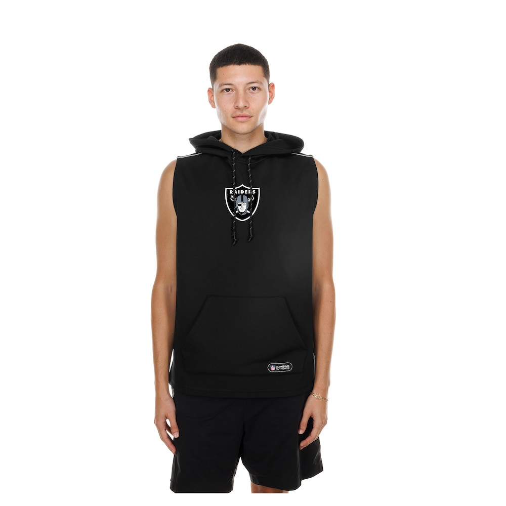 Las Vegas Raiders Merch - Men's Combine Authentic Sleeveless Hoodie, Black - New Era - Football Lover Presents