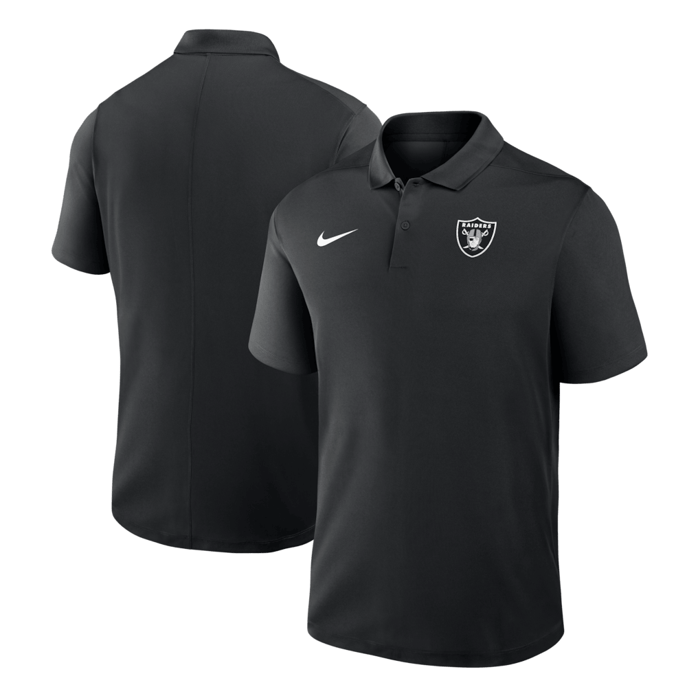 Las Vegas Raiders Merch - Men's Dri-FIT Victory Polo, Black - Football Fan Gift Ideas