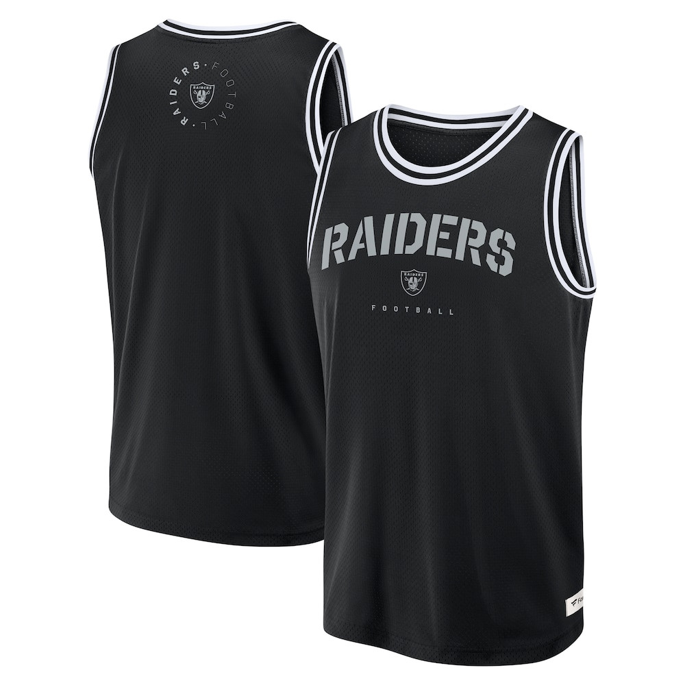 Las Vegas Raiders Merch - Men's Fanatics Elements Future Ground Jersey Tank Top, Black - American Football Presents