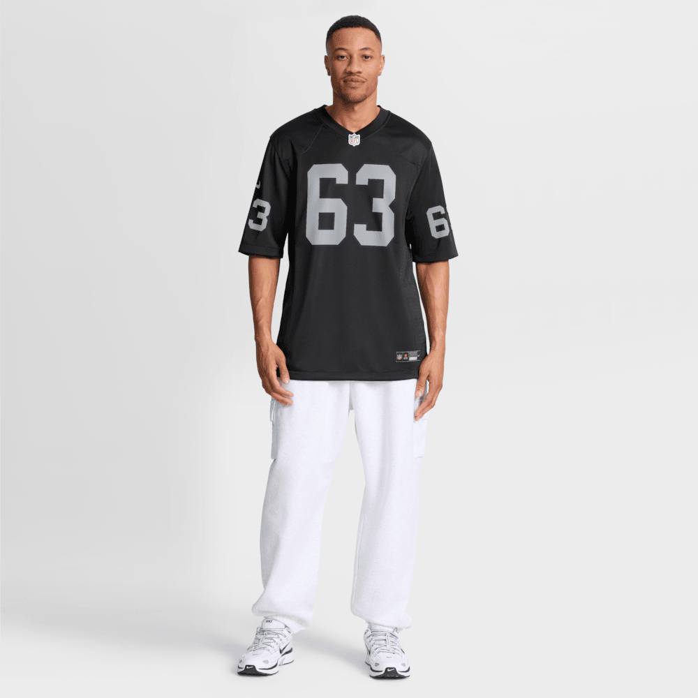 Las Vegas Raiders Merch - Men's Gene Upshaw Game Retired Player Jersey, Black - Football Gifts For Him