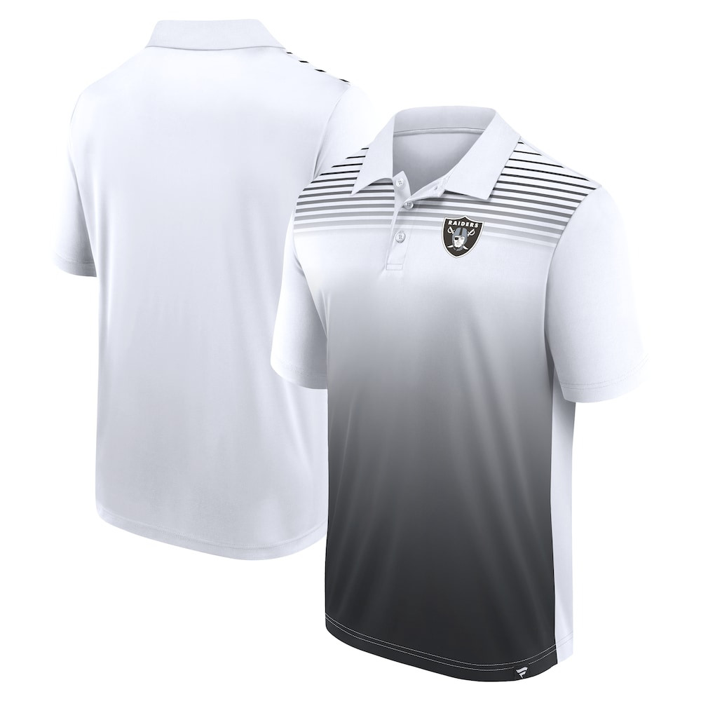 Las Vegas Raiders Merch - Men's Logo Athletic Sandlot Game Polo, White - Cool Football Gifts