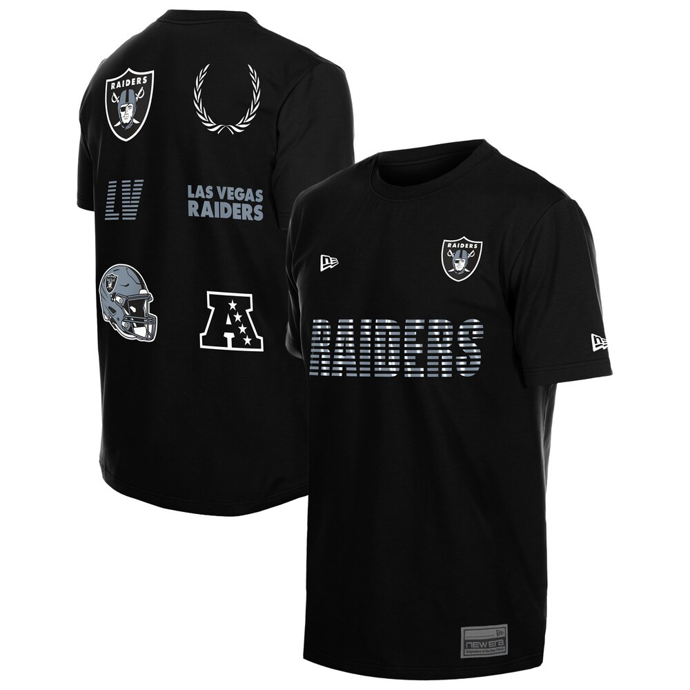 Las Vegas Raiders Merch - Men's Match T-Shirt, Black - New Era - Football Gifts For Him