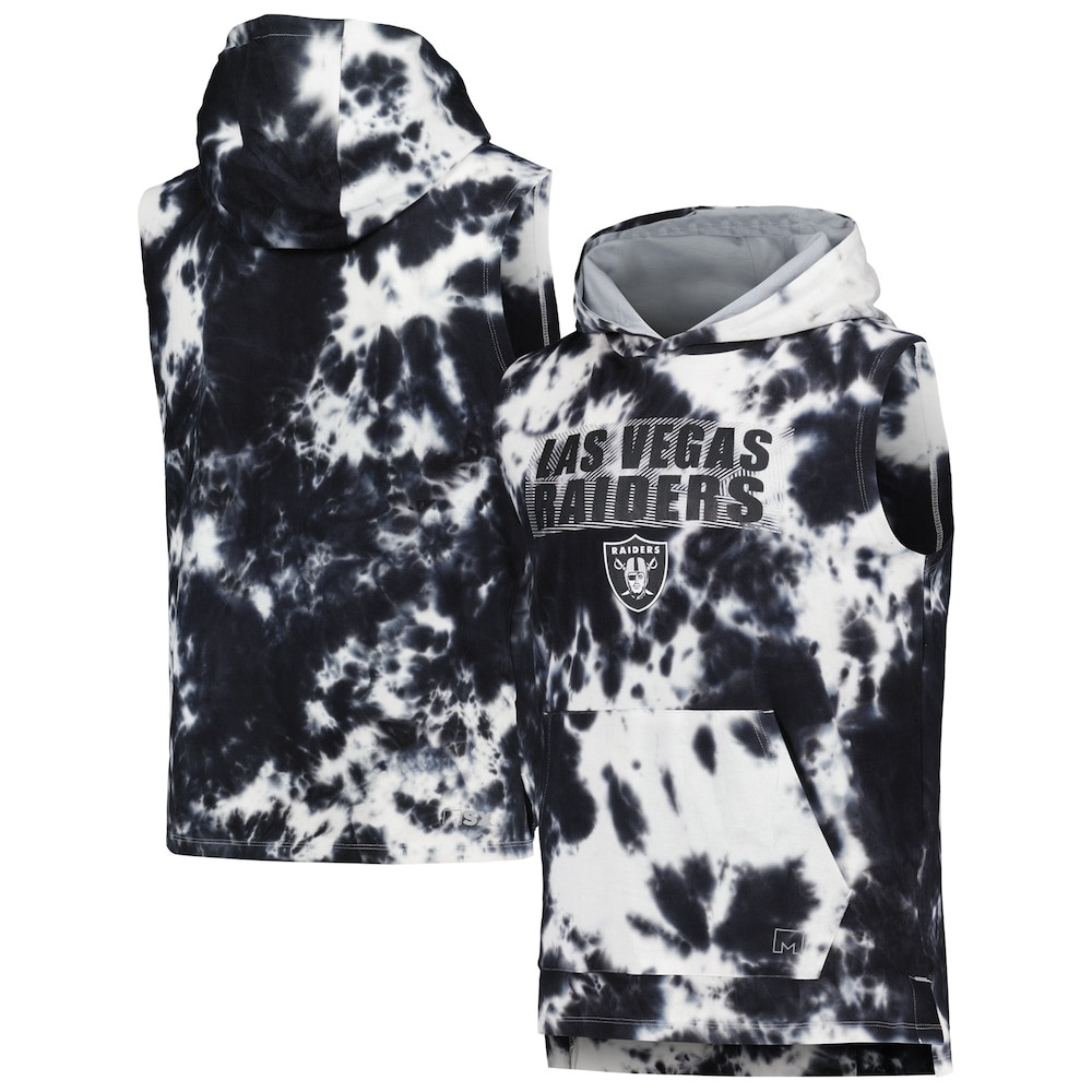 Las Vegas Raiders Merch - Men's MSX by Michael Strahan Resistance Sleeveless Pullover Hoodie, Black - Presents For Football Fans