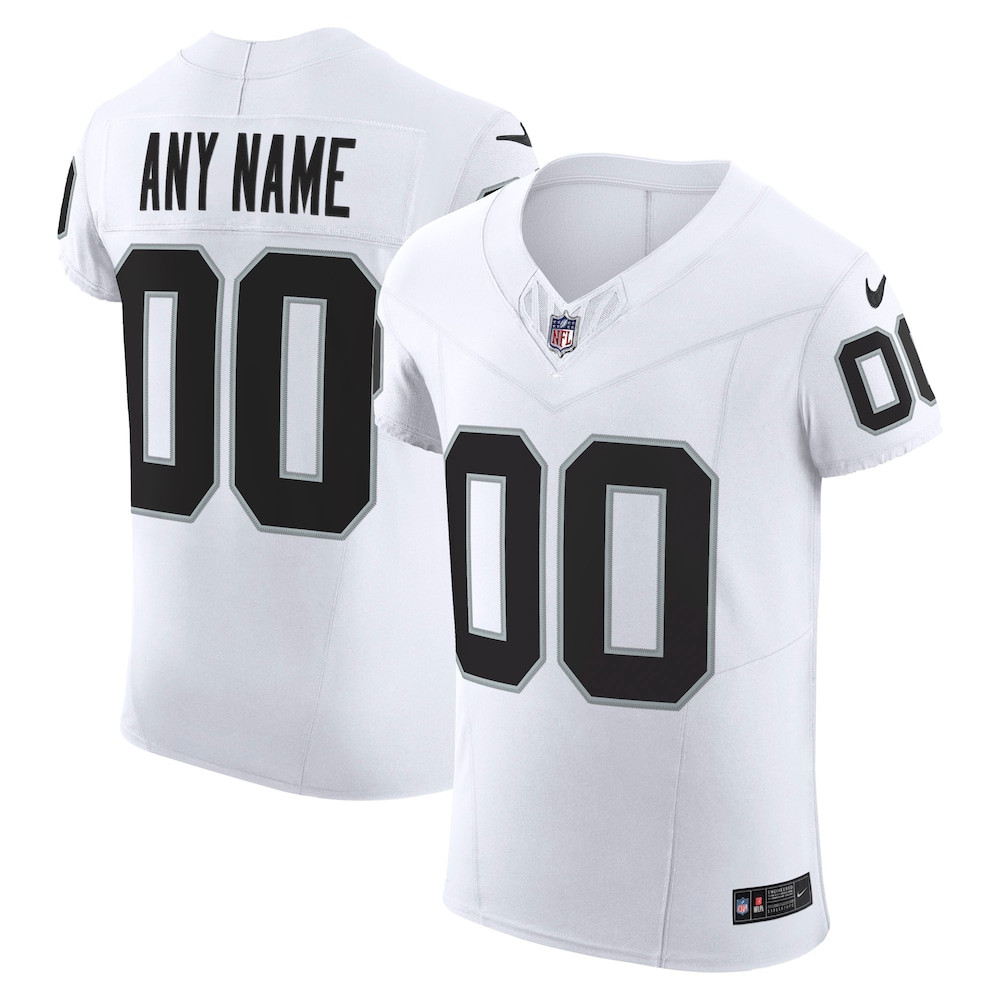 Las Vegas Raiders Merch - Men's Vapor F.U.S.E. Elite Custom Jersey, White - Presents For Football Lovers