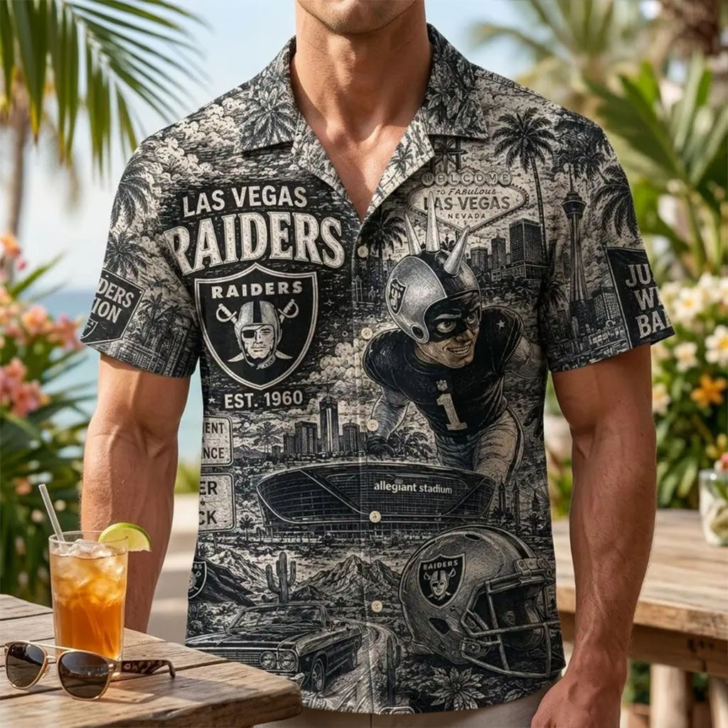 Las Vegas Raiders Tropical Vibes Hawaiian Shirt Raiders Merch Presents For Football Fans