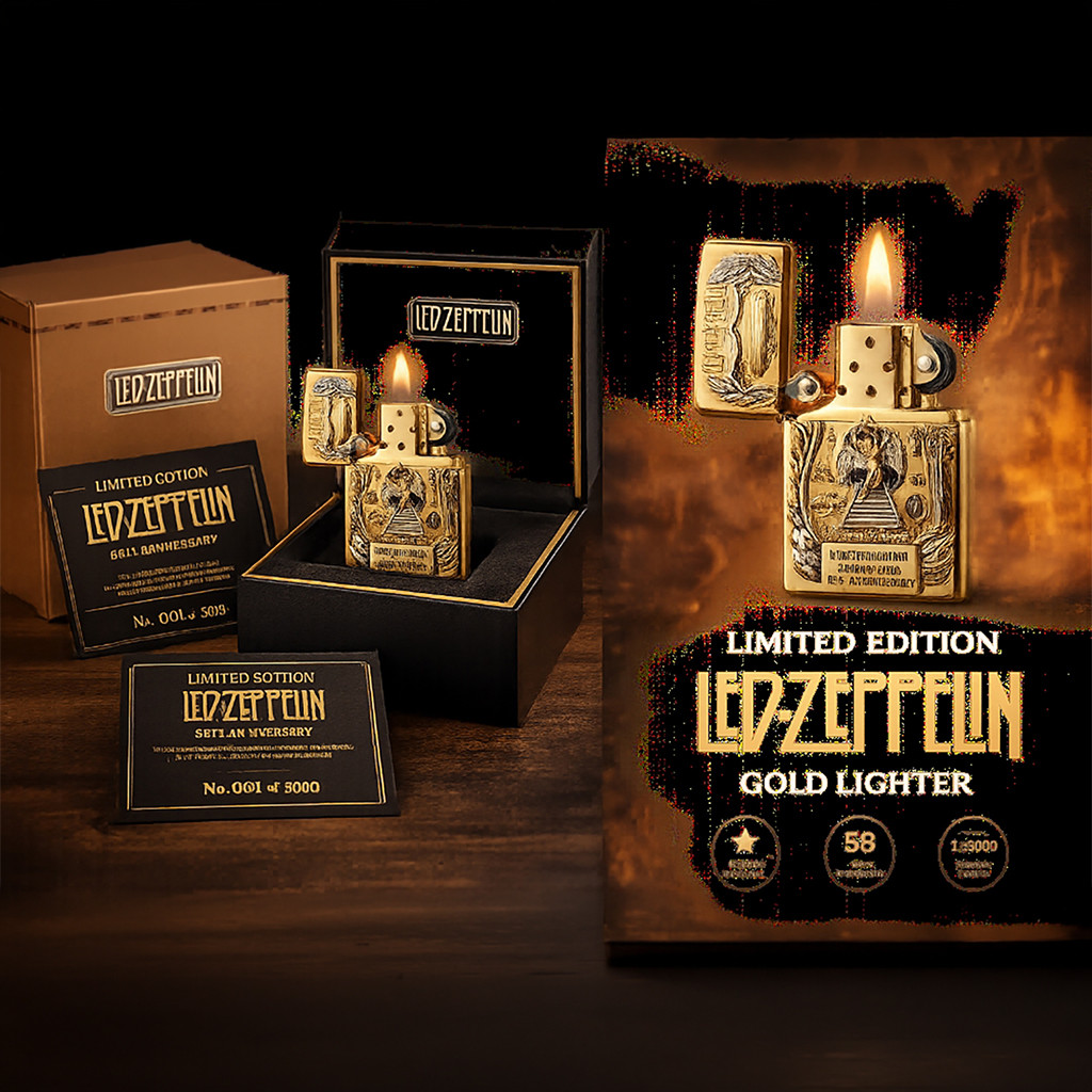 Led Zeppelin Rock Band 58Th Anniversary Zippo Lighter Case Led Zeppelin Merch Fan Gifts