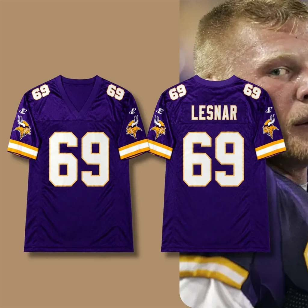 Lesnar Jersey Shirt #69 Minnesota Vikings Merch Presents For Football Fans