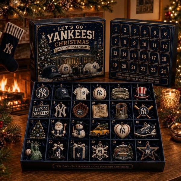 Let's Go Yankees Christmas Advent Calendar New York Yankees Merch Xmas Gift For Baseball Fans - Image 2