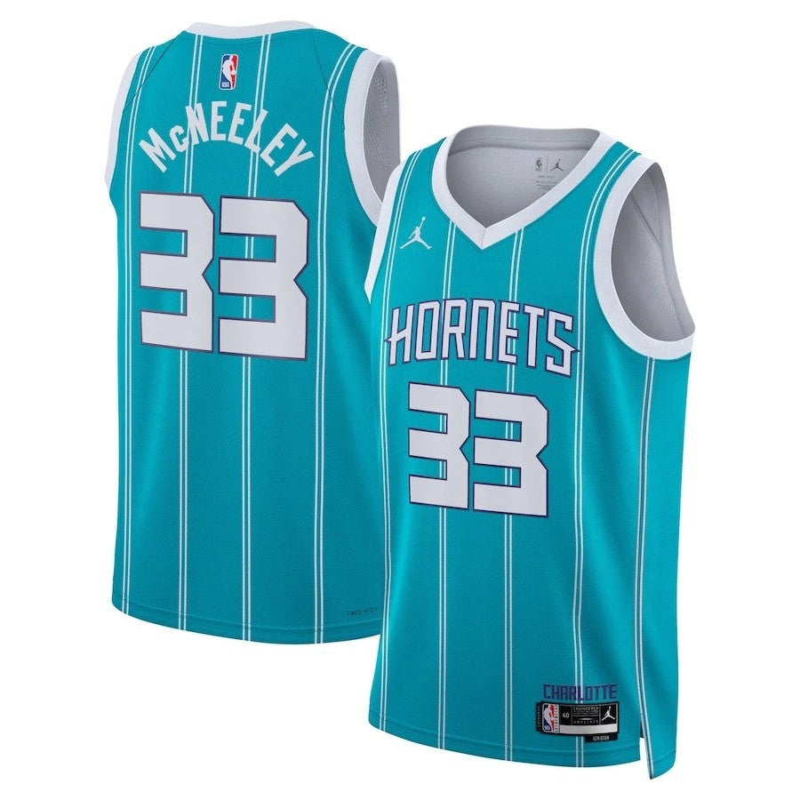 Liam McNeeley Charlotte Hornets 2025 Swingman Jersey Icon Edition - Blue