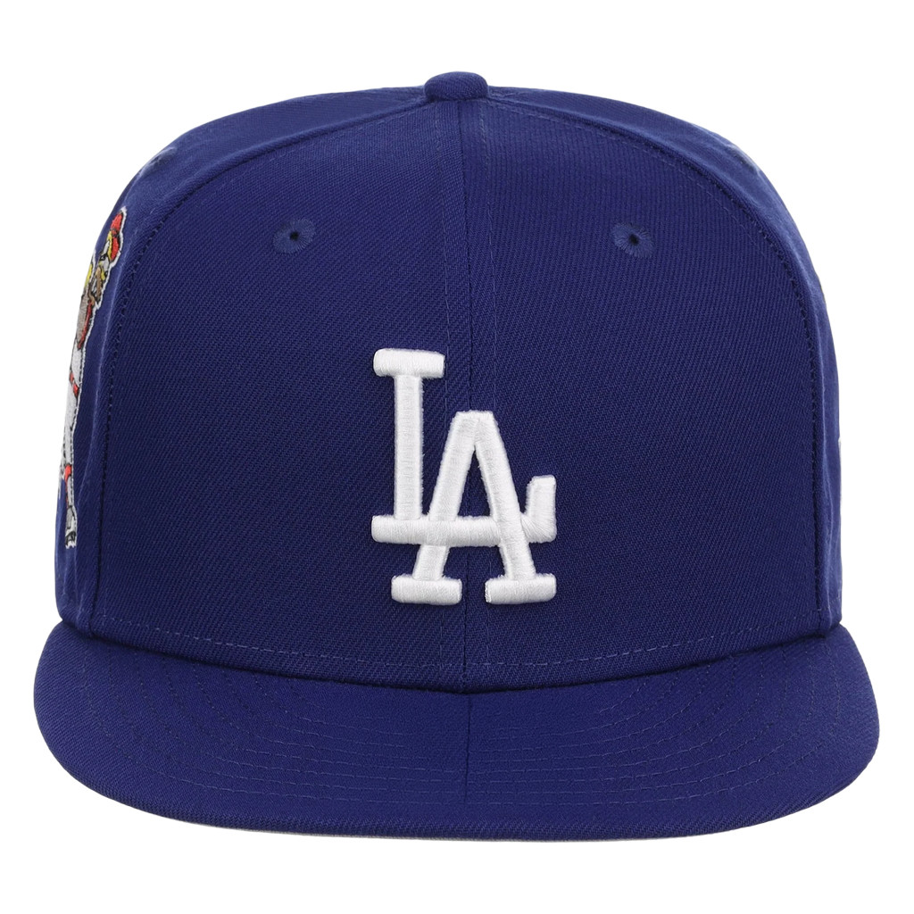 Lids Hat Drop The Simpsons Collection Merch LA Dodgers Simpsons Homer At The Bat Wonderbat Snapback Hat