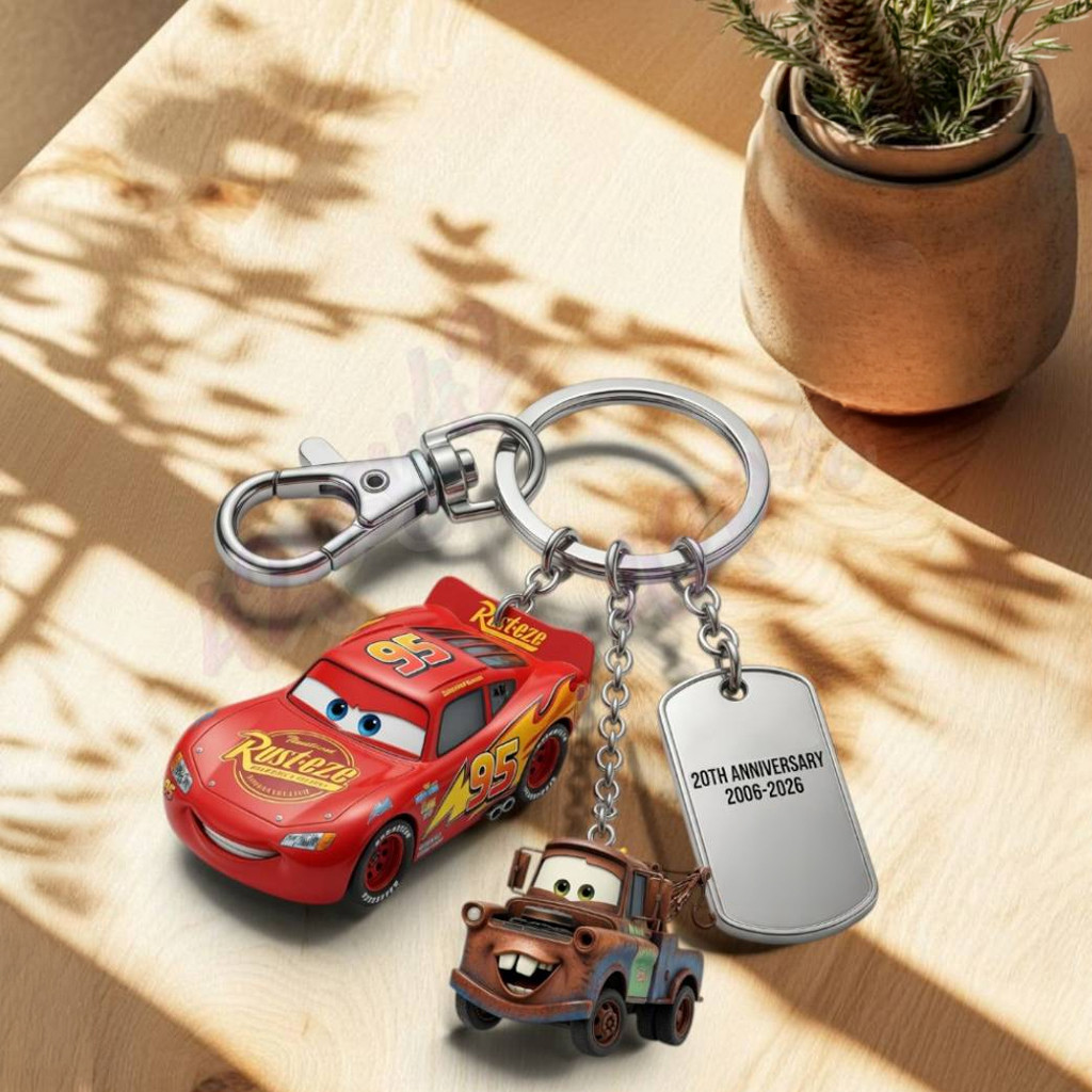 Lightning McQueen Pixar Cars 20th Anniversary Keychain Best Gifts For Son