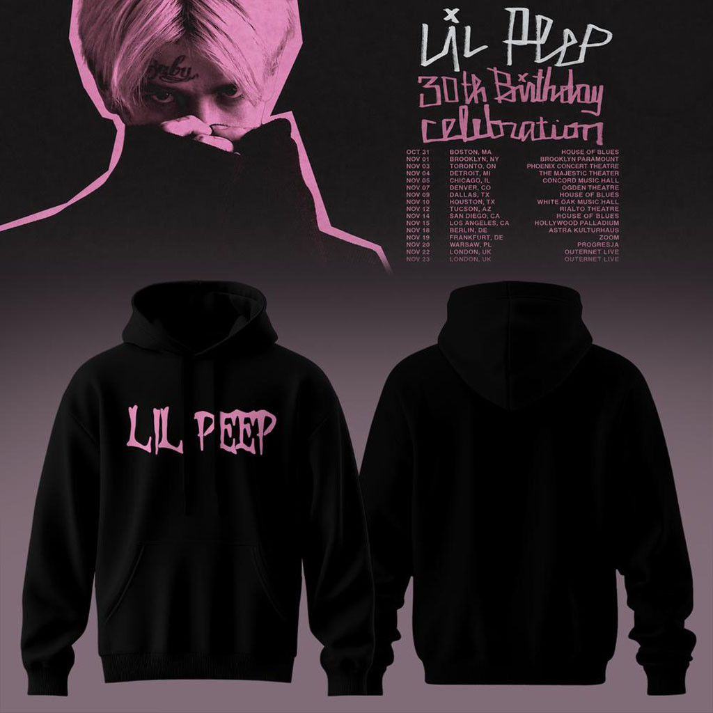 Lil Peep 30th Birthday Celebration 2026 Tour Hoodie Lil Peep Merch Gifts For Music Lovers