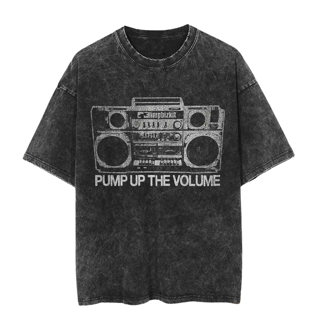 Limp Bizkit 2026 Tour Merch Pump Up The Volume Boombox Washed T-Shirt Gifts For Fans