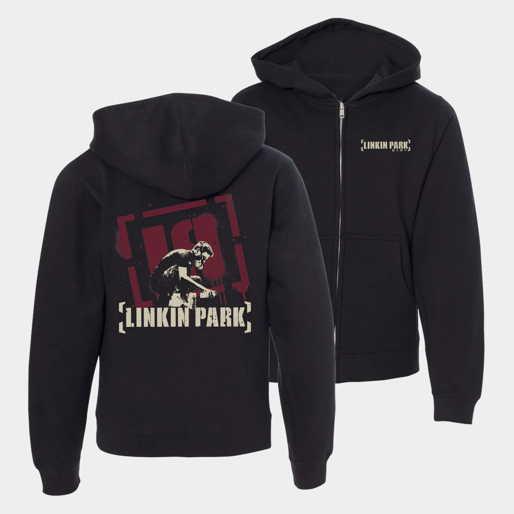 Linkin Park Merch 2026 Vintage Meteora Spray Black Zip Hoodie Cool Gift For Rock Fans