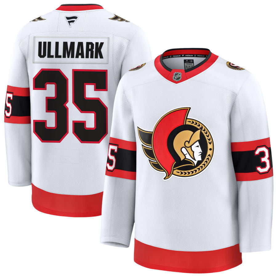 Linus Ullmark Ottawa Senators 2025 Away Jersey - White 1 Linus Ullmark Ottawa Senators 2025 Away Jersey - White