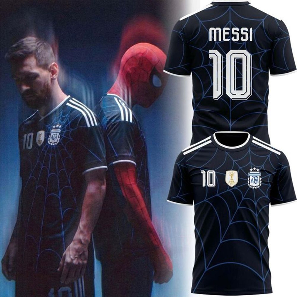 Lionel Messi #10 Argentina X Spiderman Shirt Messi Merch Gifts For Boyfriend