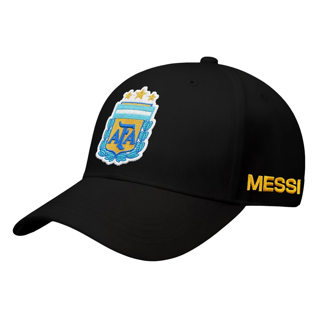 Lionel Messi Merch 2026 Argentina Team Messi 10 Hat Black Big Logo 3 Stars Hat Embroidered