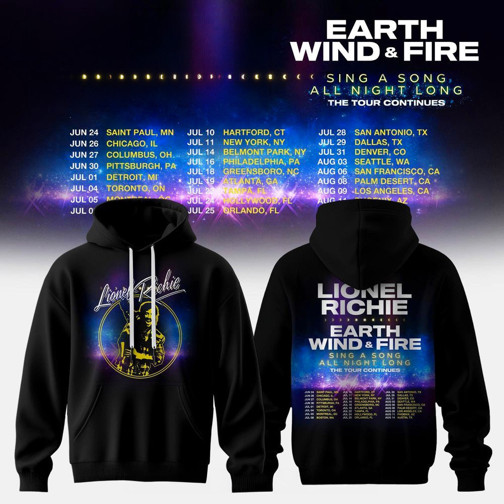 Lionel Richie And Earth Wind And Fire All Night Long Tour Hoodie Gifts For Fans