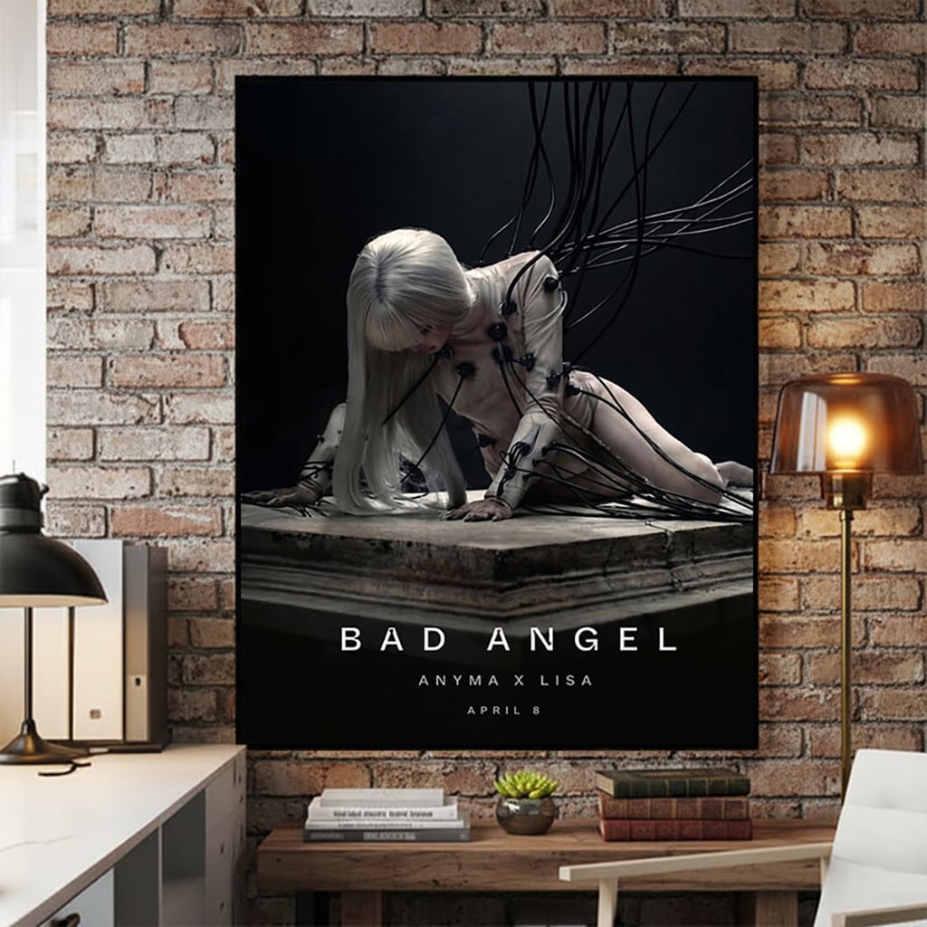 Lisa x Anyma New Single Bad Angel Poster Lisa x Anyma Merch Gifts For Music Fans