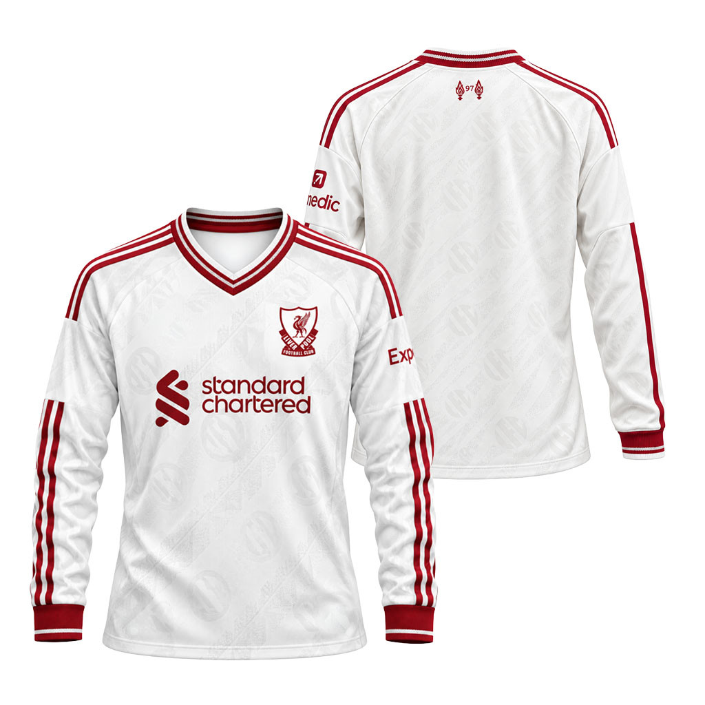Liverpool FC 25 26 Away Long Sleeve Jersey Liverpool FC Merch Football Fan Gift Ideas