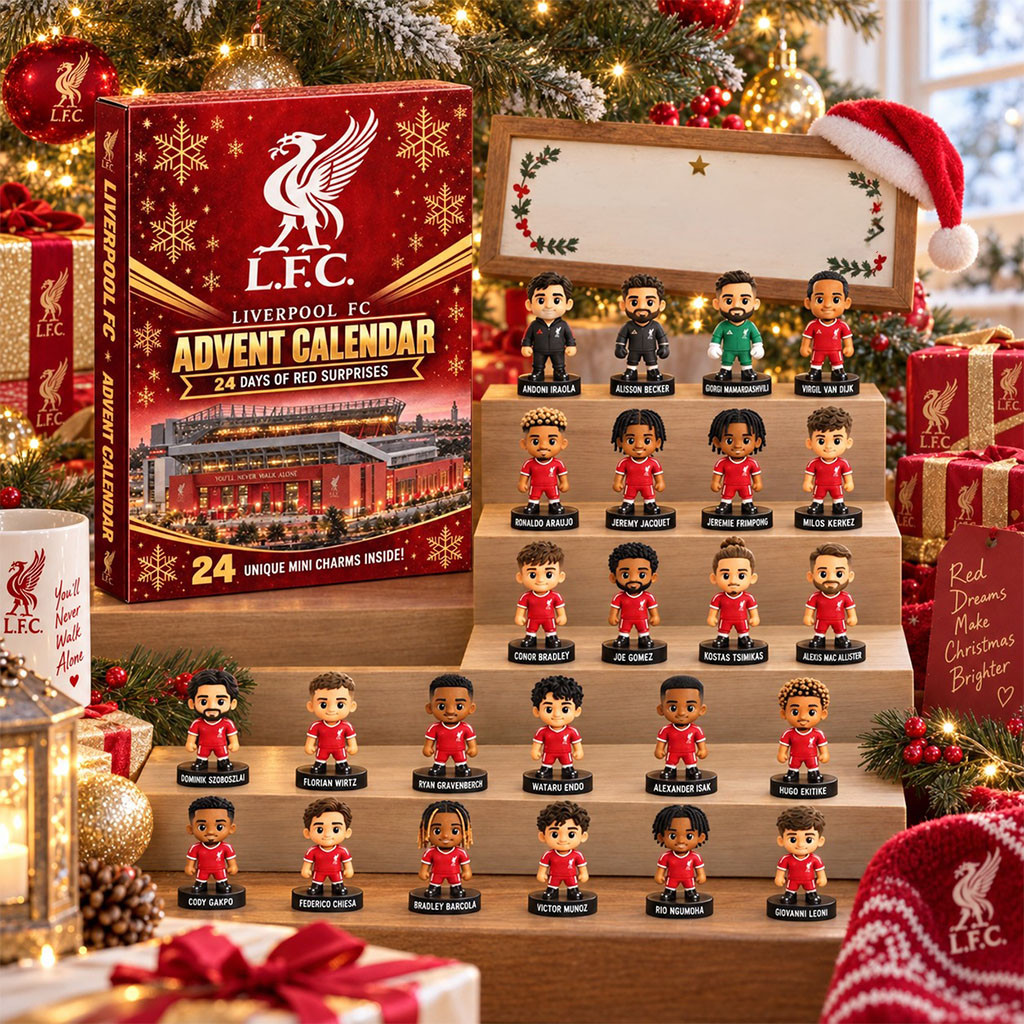 Liverpool FC Advent Calendar 24 Days Of Red Surprises Christmas Ornaments LFC Merch Fan Gifts