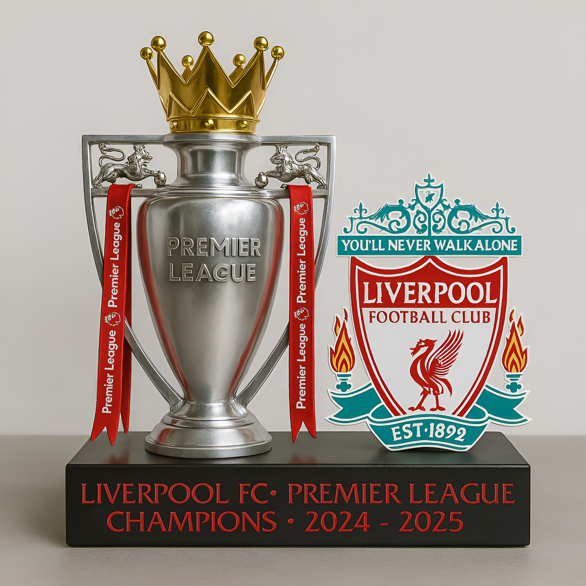 Liverpool FC Premier League Champions 2024 2025 Acrylic Plaque Liverpool FC Merch Gifts For Fan