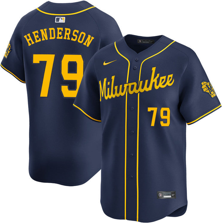 Logan Henderson Milwaukee Brewers 2025 Alternate Limited Jersey - Navy