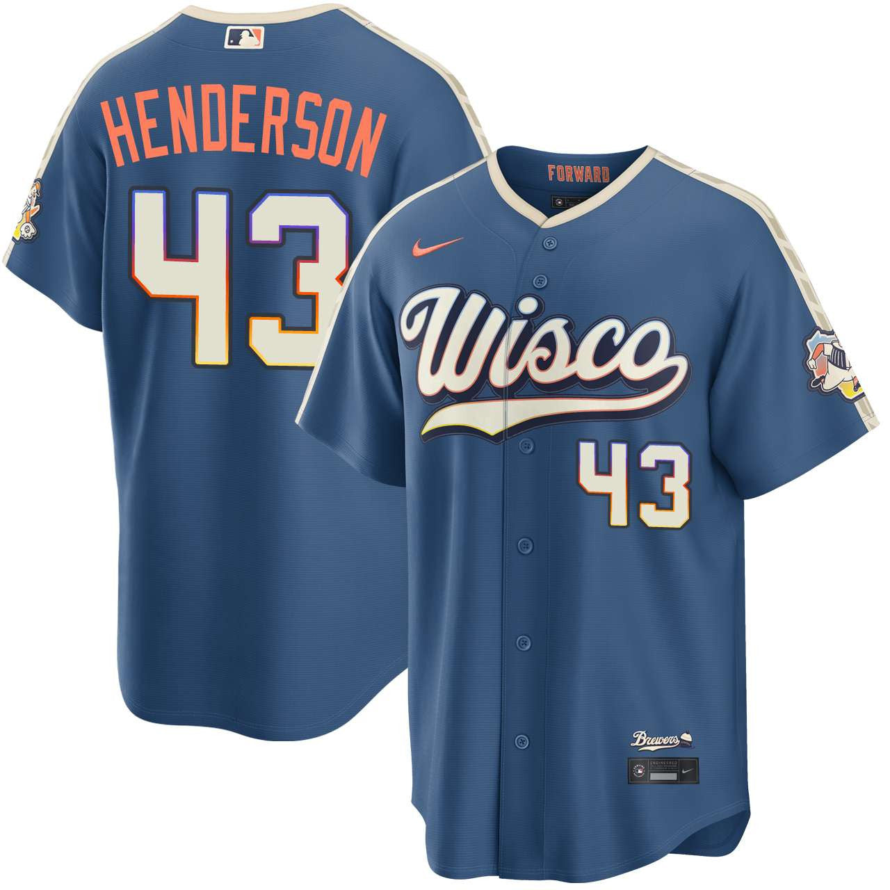 Logan Henderson Milwaukee Brewers 2026 City Connect Stadium Jersey - Mineral Blue